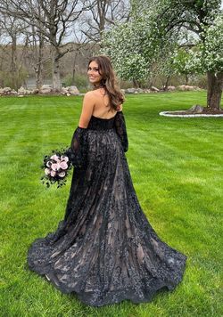 Sherri Hill Black Size 4 Sleeves Lace Sequin A-line Dress on Queenly