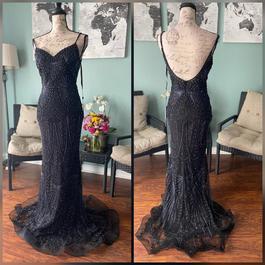 Jovani Black Size 00 $300 Embroidery Military Prom Fitted Mermaid Dress on Queenly