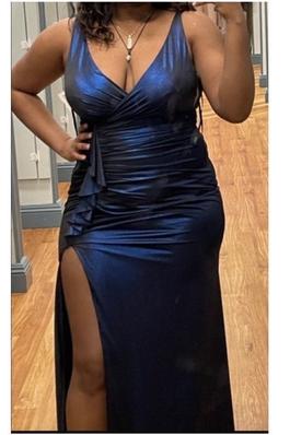 La Femme Navy Blue Size 10 Straight Dress on Queenly