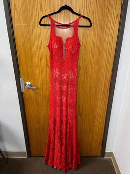 Red Size 4 Train Dress on Queenly