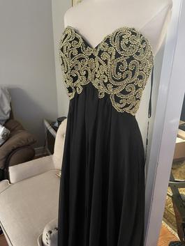 Style 13130 La Femme Black Size 6 Floor Length 50 Off A-line Dress on Queenly