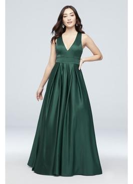 David's Bridal Green Size 6 Floor Length Military A-line Dress on Queenly