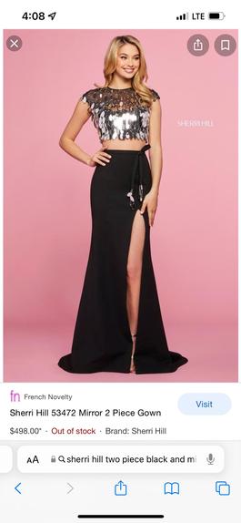Sherri Hill Black Size 0 Floor Length Side slit Dress on Queenly