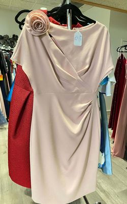 Style #209234 Teri Jon Pink Size 4 50 Off Military Midi A-line Dress on Queenly