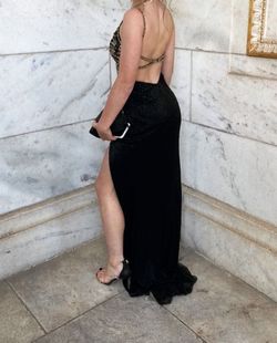 Sherri Hill Black Tie Size 0 Appearance Side slit Dress on Queenly