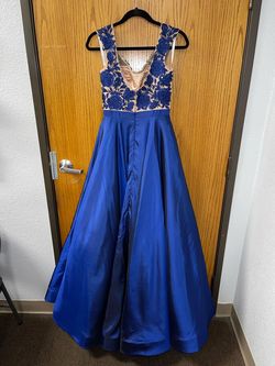 Sherri Hill Blue Size 4 Floor Length $300 Ball gown on Queenly