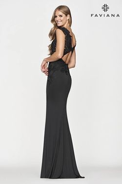 Style S10674 Faviana Black Size 14 Tall Height Straight Dress on Queenly