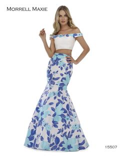 Style 15507 Morrell Maxie Blue Size 0 Prom Tall Height Floral Mermaid Dress on Queenly