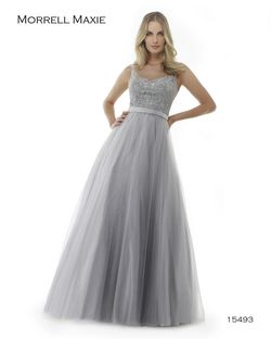 Style 15493 Morrell Maxie Silver Size 8 Black Tie Embroidery Tall Height A-line Dress on Queenly