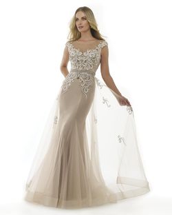 Style 15436 Morrell Maxie Nude Size 6 Floor Length Embroidery Mermaid Dress on Queenly