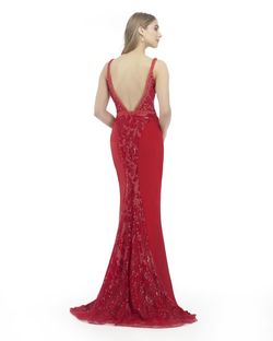 Style 15830 Morrell Maxie Red Size 6 Tall Height Embroidery Mermaid Dress on Queenly