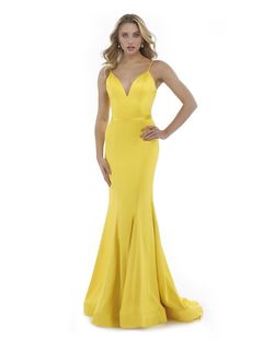 Style 16022 Morrell Maxie Yellow Size 0 Floor Length Tall Height Straight Dress on Queenly