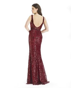 Style 16239 Morrell Maxie Red Size 6 Floor Length Burgundy Lace Black Tie Straight Dress on Queenly