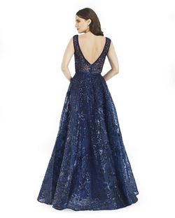 Style 16233 Morrell Maxie Blue Size 16 Plus Size Navy Tulle Floor Length Ball gown on Queenly