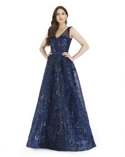 Style 16233 Morrell Maxie Blue Size 16 Floor Length Navy Tulle Ball gown on Queenly