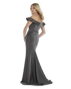 Style 16079 Morrell Maxie Silver Size 8 Black Tie Side slit Dress on Queenly