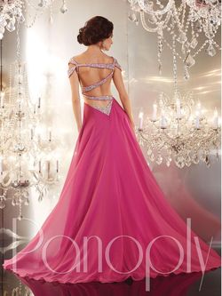 Style 14617 Panoply Pink Size 2 Tall Height Black Tie Tulle Side slit Dress on Queenly