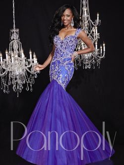 Style 14777 Panoply Purple Size 16 Plus Size Pageant Mermaid Dress on Queenly