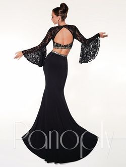 Style 14844 Panoply Black Size 6 Floor Length Prom Sequined Mermaid Dress on Queenly