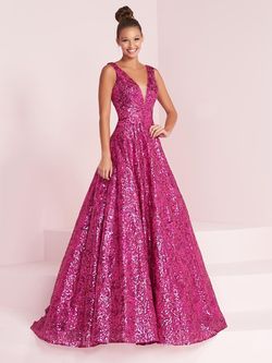 Style 14034 Panoply Pink Size 14 Sequined Pageant Floor Length Plus Size Ball gown on Queenly