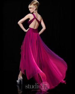 Style 12334 Studio 17 Red Size 4 Floor Length Black Tie Side slit Dress on Queenly
