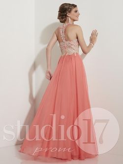 Style 12623 Studio 17 Orange Size 10 Embroidery Bridesmaid Ball gown on Queenly