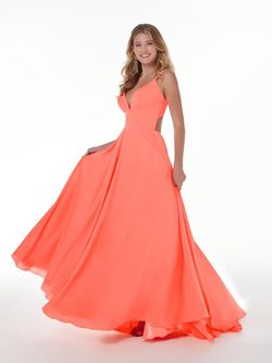Style 12863 Studio 17 Orange Size 2 Floor Length Coral Train Ball gown on Queenly
