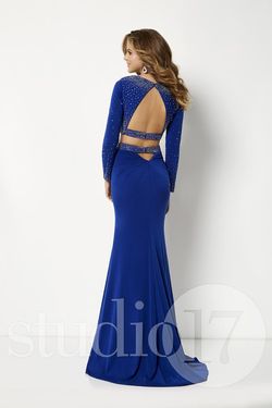 Style 12665 Studio 17 Blue Size 2 Black Tie Mermaid Dress on Queenly