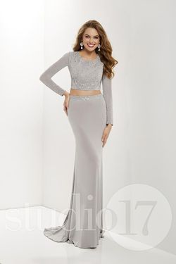 Style 12665 Studio 17 Silver Size 4 Tall Height Mermaid Dress on Queenly