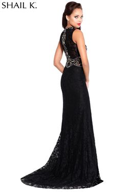 Style 3969 Shail K Black Size 4 Tall Height Mermaid Dress on Queenly