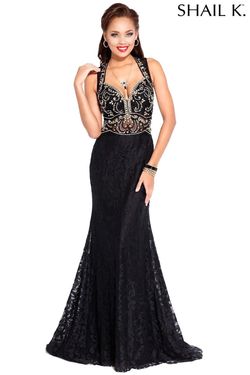 Style 3969 Shail K Black Size 4 Tall Height Mermaid Dress on Queenly