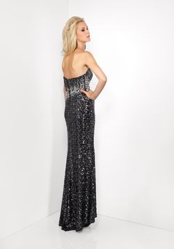 Style R9575 Riva Designs Black Size 4 Floor Length Tall Height Pageant Side slit Dress on Queenly