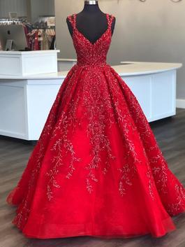 Sherri Hill Red Size 0 Cut Out Sweet 16 Ball gown on Queenly