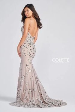 Style CL12236 Colette Nude Size 10 Pageant Sequin Straight Dress on Queenly