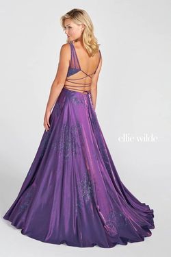 Style EW122025 Ellie Wilde Purple Size 2 Tall Height Sequin Pageant Ball gown on Queenly