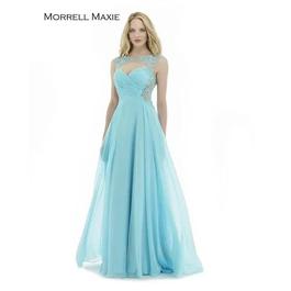 Style 15136 Morrell Maxie Blue Size 10 Sweetheart Military A-line Dress on Queenly