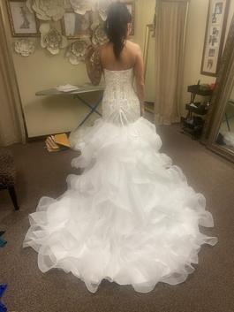 Custom made White Size 4 Custom Floor Length Corset Mermaid Dress on Queenly
