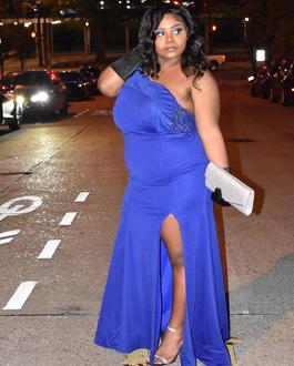 j Blue Size 14 Plus Size $300 Side slit Dress on Queenly
