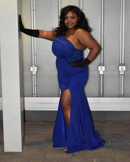 j Blue Size 14 Floor Length Side slit Dress on Queenly