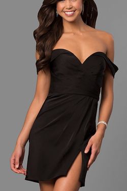 Style 8050 Faviana Black Size 2 Tall Height Side Slit $300 Cocktail Dress on Queenly