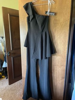 Jovani Black Size 2 Flare Jumpsuit Dress on Queenly