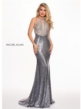 Rachel Allan Silver Size 10 Cocktail 50 Off Midi Side slit Dress on Queenly