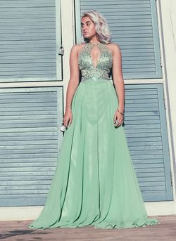 Style 15102 Brit Cameron Green Size 2 Black Tie Backless Floor Length A-line Dress on Queenly