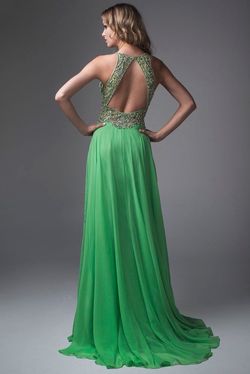 Style 15102 Brit Cameron Green Size 2 Black Tie Backless Floor Length A-line Dress on Queenly