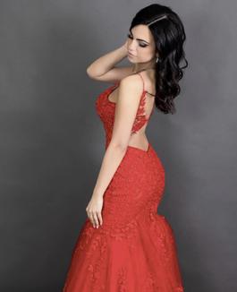 Amarra Red Size 4 Floor Length Black Tie Mermaid Dress on Queenly
