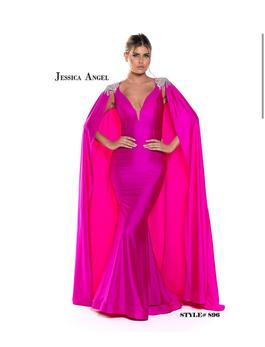 Jessica Angel Pink Size 2 Floor Length Jewelled Mermaid Dress on Queenly
