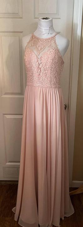 MoriLee Pink Size 12 Sheer Pageant Sequin Straight Dress on Queenly