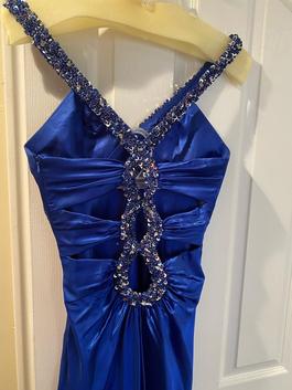 Faviana Blue Size 6 Military Cut Out Straight Dress on Queenly