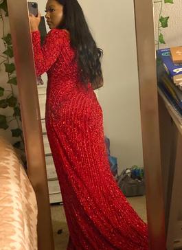 Sherri Hill Red Size 6 Floor Length Train Dress on Queenly