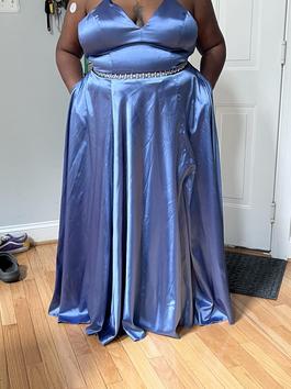 Faviana Blue Size 16 Plus Size Floor Length Ball gown on Queenly